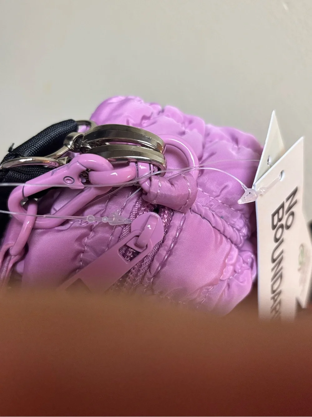 No Boundaries Lilac Quilted Puffer Crossbody Bag